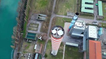 January  2023, Italy, Mantova - Industrial area with Power Plant Pipes video