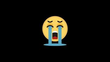 boucle animation de pleurs triste emoji transparent Contexte avec un alpha canaliser.