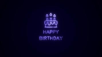 gelukkig verjaardag met taart neon effect Purper versie video