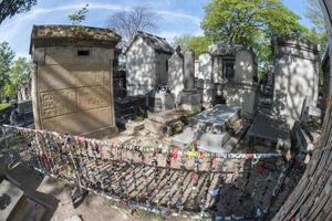 PARIS, FRANCE - MAY 2, 2016 Jim Morrison grave in Pere-Lachaise cemetery photo