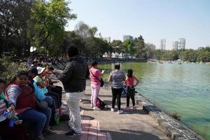 MEXICO CITY, FEBRUARY 3 2019 - Town park Chapultepec crowded of people on sunday photo