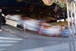 GENOA, ITALY - DECEMBER, 9 2018 - Traditional Christmas Luna Park Fun Fair is opened photo