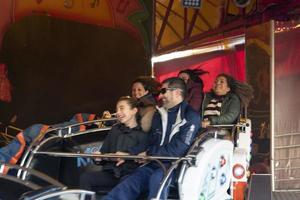 GENOA, ITALY - DECEMBER, 9 2018 - Traditional Christmas Luna Park Fun Fair is opened photo