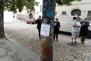 PRAGUE, JULY 15 2019 - Beatles John Lennon graffiti wall photo