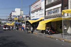 MEXICO CITY, MEXICO - NOVEMBER 5 2017 - People at town street market photo