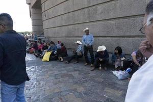 MEXICO CITY, MEXICO - NOVEMBER 4 2017 - Pilgrims at Guadalupe Cathedral photo