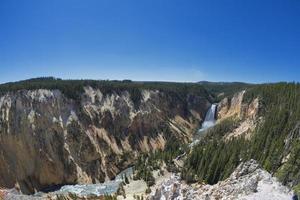 Yellowstone Canyon view with fall and river photo