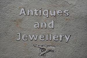 antiques and jewellery sign photo