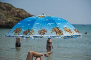 beach umbrella on the beach photo