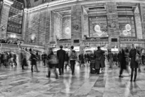 New York Grand Central in black and white photo