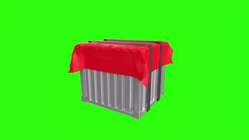 Container isolated on green background video