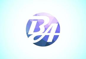 Initial Letter B A Low Poly Logo Design Vector Template. Graphic Alphabet Symbol For Corporate Business Identity