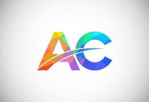 Initial Letter A C Low Poly Logo Design Vector Template. Graphic Alphabet Symbol For Corporate Business Identity