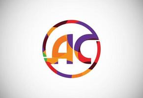 Initial Letter A C Low Poly Logo Design Vector Template. Graphic Alphabet Symbol For Corporate Business Identity