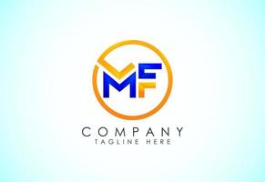 Initial Letter M F Logo Design Vector Template. Graphic Alphabet Symbol. Gradient logo