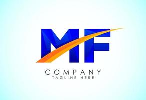 Initial Letter M F Logo Design Vector Template. Graphic Alphabet Symbol. Gradient logo