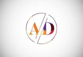 Initial Letter A D Low Poly Logo Design Vector Template. Graphic Alphabet Symbol For Corporate Business Identity