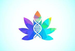 Marijuana leaf. Medical cannabis. Hemp oil. Cannabis or marijuana leaf low poly style logo vector