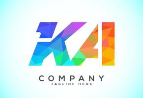Initial Letter K A Low Poly Logo Design Vector Template. Graphic Alphabet Symbol For Corporate Business Identity