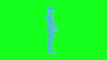 human body halogram effect green screen video