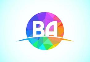 Initial Letter B A Low Poly Logo Design Vector Template. Graphic Alphabet Symbol For Corporate Business Identity