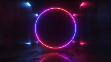 Neon CIrcle Frame in Movement Tunnel video