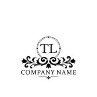 letter TL floral logo design. logo for women beauty salon massage cosmetic or spa brand vector