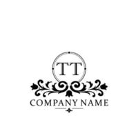 letter TT floral logo design. logo for women beauty salon massage cosmetic or spa brand vector