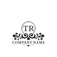 letter TR floral logo design. logo for women beauty salon massage cosmetic or spa brand vector