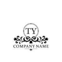 letter TY floral logo design. logo for women beauty salon massage cosmetic or spa brand vector