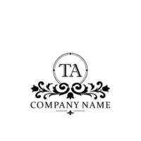 letter TA floral logo design. logo for women beauty salon massage cosmetic or spa brand vector