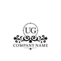 letter UG floral logo design. logo for women beauty salon massage cosmetic or spa brand vector