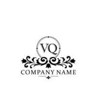 letter VQ floral logo design. logo for women beauty salon massage cosmetic or spa brand vector