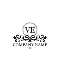 letter VE floral logo design. logo for women beauty salon massage cosmetic or spa brand vector