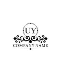 letter UY floral logo design. logo for women beauty salon massage cosmetic or spa brand vector