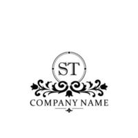 letter ST floral logo design. logo for women beauty salon massage cosmetic or spa brand vector