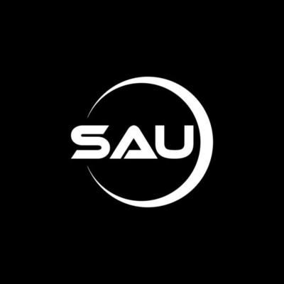 SAU letter logo design in illustration. Vector logo, calligraphy designs for logo, Poster, Invitation, etc.