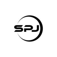 SPJ letter logo design in illustration. Vector logo, calligraphy designs for logo, Poster, Invitation, etc.