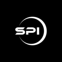 SPI letter logo design in illustration. Vector logo, calligraphy designs for logo, Poster, Invitation, etc.