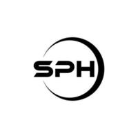 sph letra logo diseño en ilustración. vector logo, caligrafía diseños para logo, póster, invitación, etc.