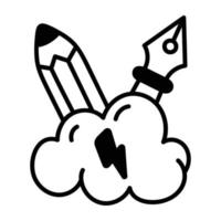 Trendy Cloud Editing vector