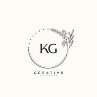 KG Beauty vector initial logo art, handwriting logo of initial signature, wedding, fashion, jewerly, boutique, floral and botanical with creative template for any company or business.