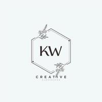 kw belleza vector inicial logo arte, escritura logo de inicial firma, boda, moda, joyería, boutique, floral y botánico con creativo modelo para ninguna empresa o negocio.