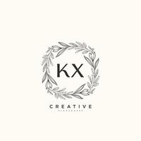 KX Beauty vector initial logo art, handwriting logo of initial signature, wedding, fashion, jewerly, boutique, floral and botanical with creative template for any company or business.