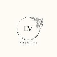 LV Beauty vector initial logo art, handwriting logo of initial signature, wedding, fashion, jewerly, boutique, floral and botanical with creative template for any company or business.