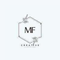 MF Beauty vector initial logo art, handwriting logo of initial signature, wedding, fashion, jewerly, boutique, floral and botanical with creative template for any company or business.