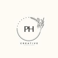 PH Beauty vector initial logo art, handwriting logo of initial signature, wedding, fashion, jewerly, boutique, floral and botanical with creative template for any company or business.