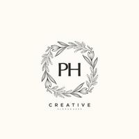 PH Beauty vector initial logo art, handwriting logo of initial signature, wedding, fashion, jewerly, boutique, floral and botanical with creative template for any company or business.