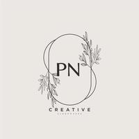 PN Beauty vector initial logo art, handwriting logo of initial signature, wedding, fashion, jewerly, boutique, floral and botanical with creative template for any company or business.