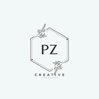 PZ Beauty vector initial logo art, handwriting logo of initial signature, wedding, fashion, jewerly, boutique, floral and botanical with creative template for any company or business.